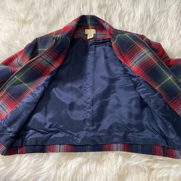 EUC Vintage 1990’s The Limited Tartan Plaid Crop Wool Jacket Women's Size M - Picture 8 of 11